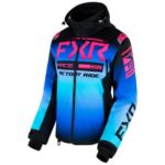 FXR RRX Insulated Women's Snowmobile Jacket - Black/Blue/Electric Pink Fade Size 2